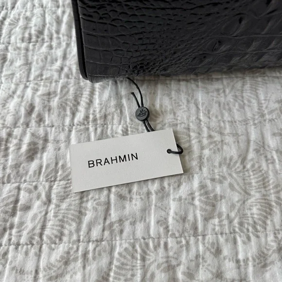 Brahmin Dartmouth Croc-Embossed Genuine Leather Backback in Black Melbourne🖤 NWT - Picture 8 of 11
